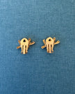 Yves Saint Laurent Vintage Gold-Tone Logo Heart Clip-On Earrings with White Crystals