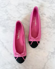 UNWORN Chanel Bubblegum Pink Black CC Cap Toe Ballet Flats (35) - VERY RARE