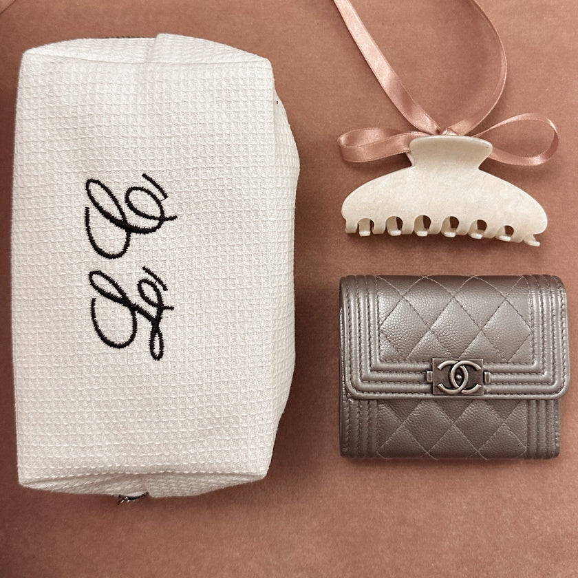 Chanel Boy Quilted Wallet in Silver