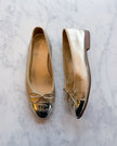 Chanel Metallic Gold Champagne and Silver Holo CC Ballet Flats (36.5) - VERY RARE
