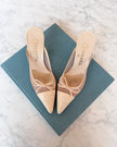 Chanel Ivory CC Logo Bow Kitten Heel Mules (35.5) - VERY RARE