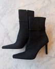 Gucci Charcoal GG Monogram Canvas Ankle Boots (39)