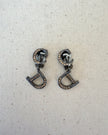 Christian Dior Graphite-Tone Logo Clip-On Earrings with Pink Crystals