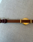 Vintage Fendi Gold Tone Watch with Brown Leather Strap