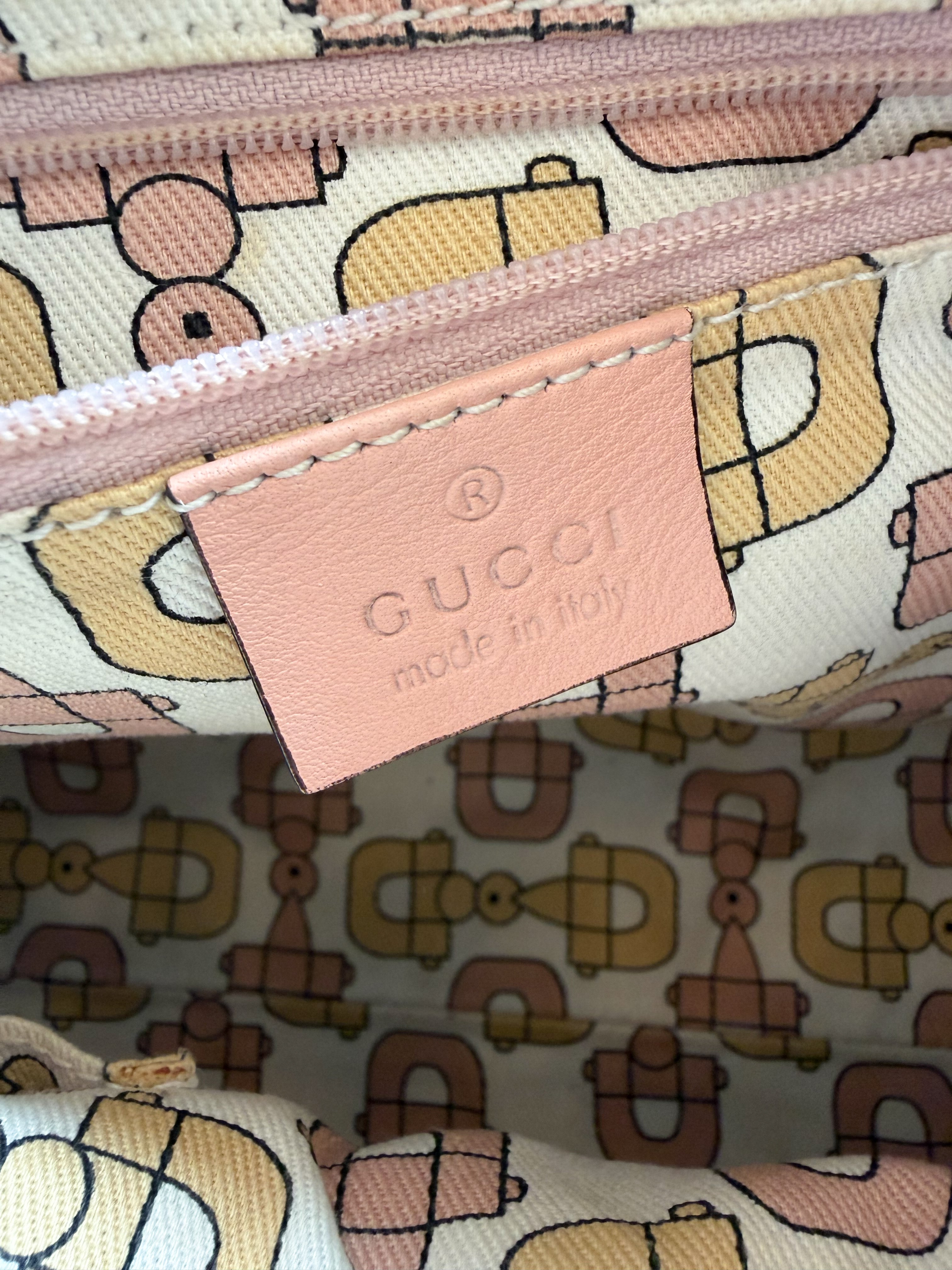 Gucci Vintage Pink Guccissima Leather D-Ring Shoulder Bag