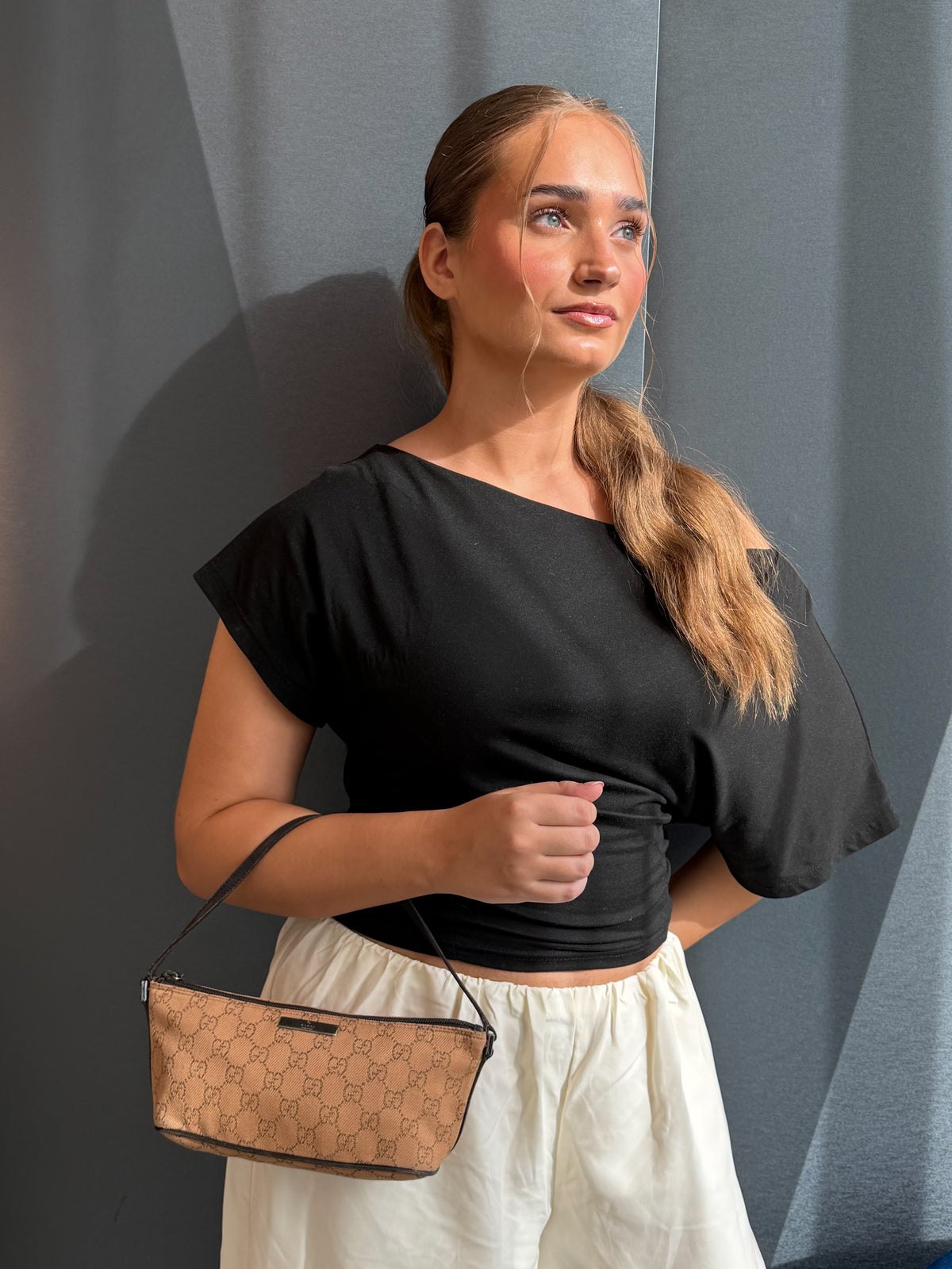 Gucci Autumnal Beige & Brown GG Monogram Boat Handbag