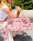 Luella Pink Leather Handbag with Heart Detail