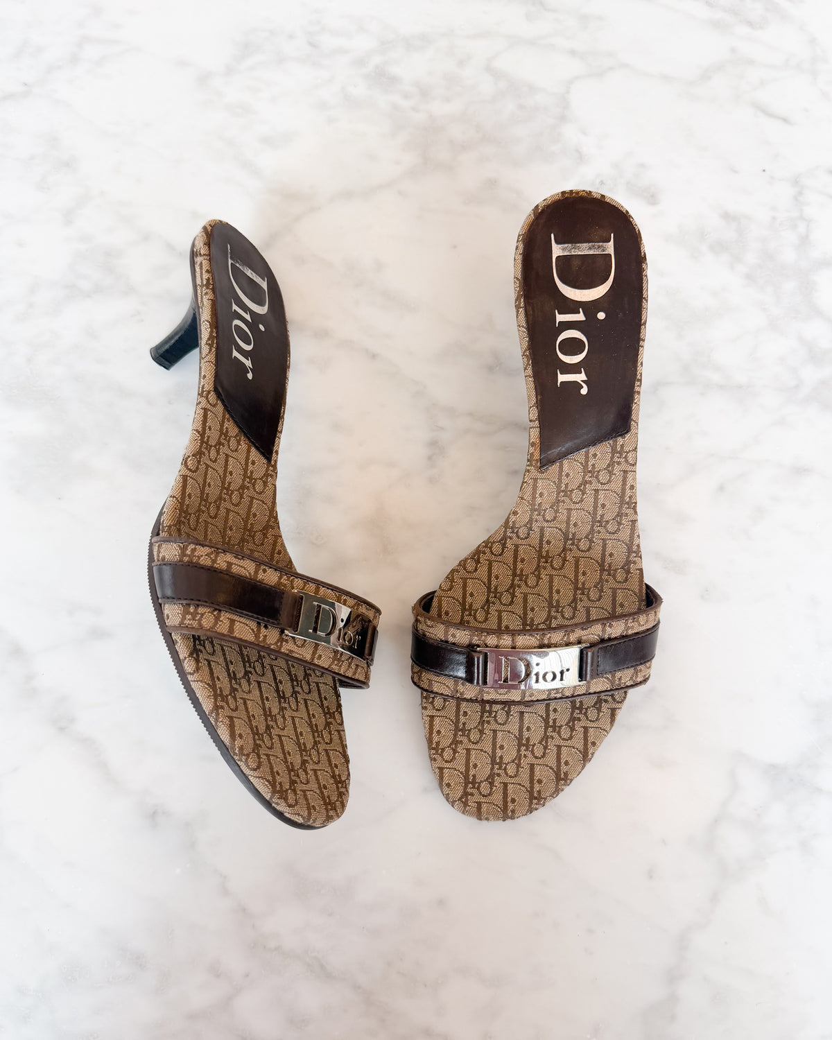 Dior Y2K Diorissimo Monogram Logo Kitten Heels (37)