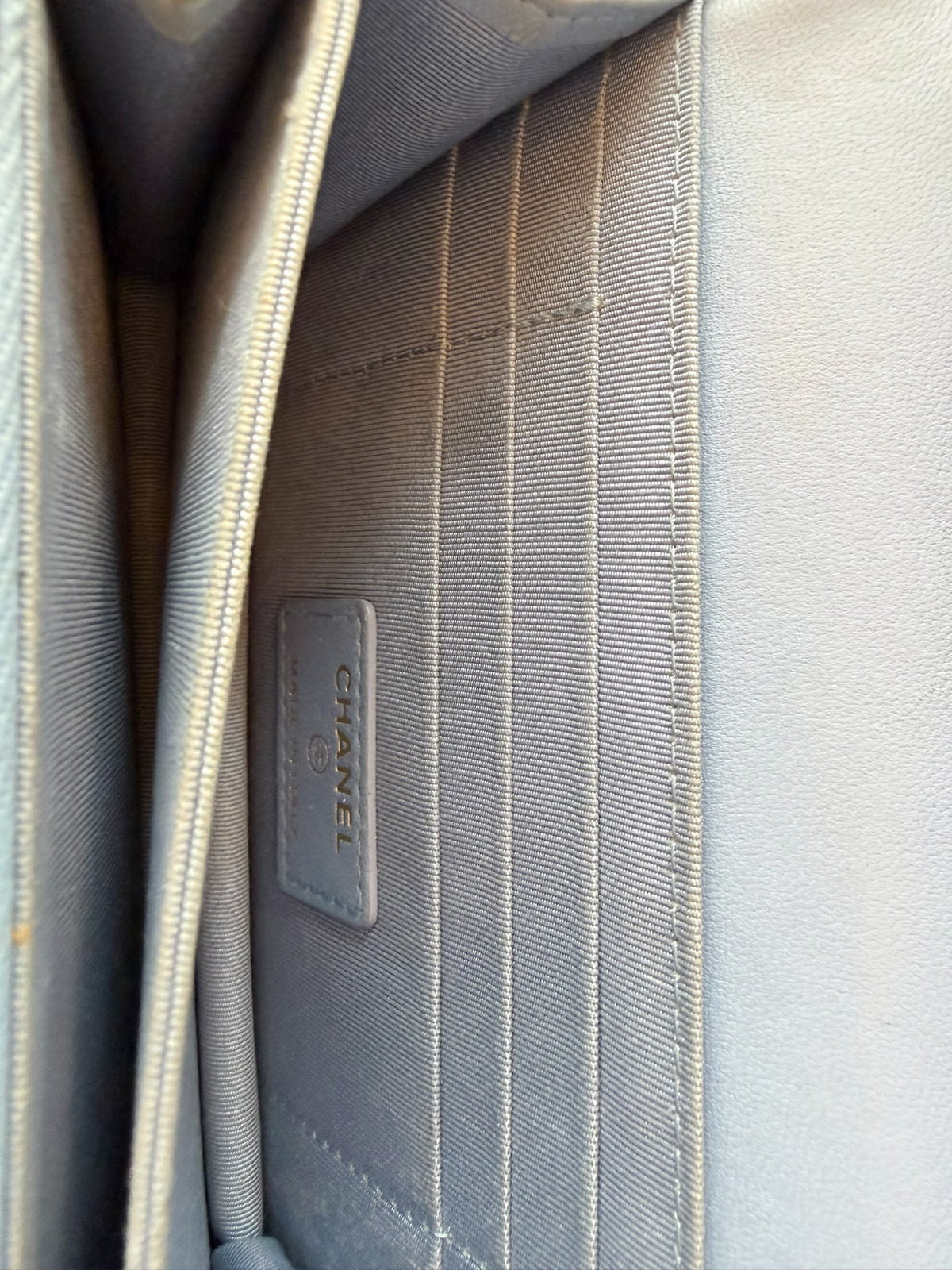 Chanel Sky Blue Quilted Lambskin Wallet On Chain Gold Hardware - 2020