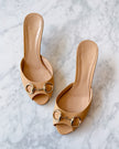 Gucci Horsebit Beige Leather Kitten Heels (37.5)