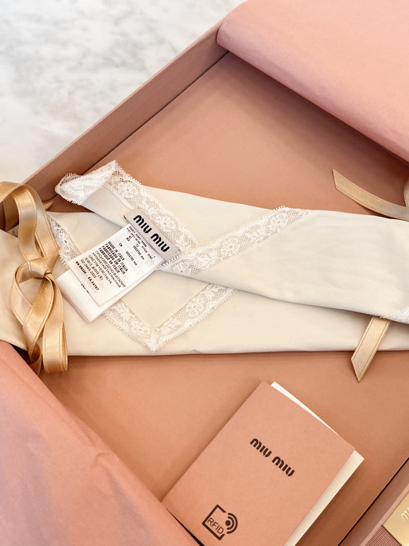 Miu Miu SS 2025 Lace Head and Neck Scarf RRP £220