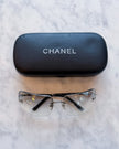 Chanel Rimless Crystal Embellished Sunglasses with Silver Hardware