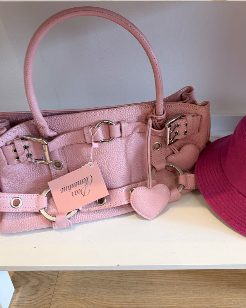 Luella Pink Leather Handbag with Heart Detail