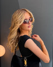 Chanel Rimless Crystal Embellished Pink Sunglasses