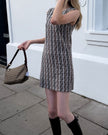 Fendi Brown Monogram Print Handbag with Gold Detail