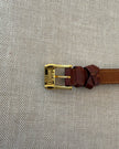 Vintage Fendi Gold Tone Watch with Brown Leather Strap