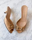 Gucci Horsebit Beige Leather Kitten Heels (37.5)