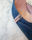 Dior By John Galliano Denim Mules With Pink Detail (EU 39)