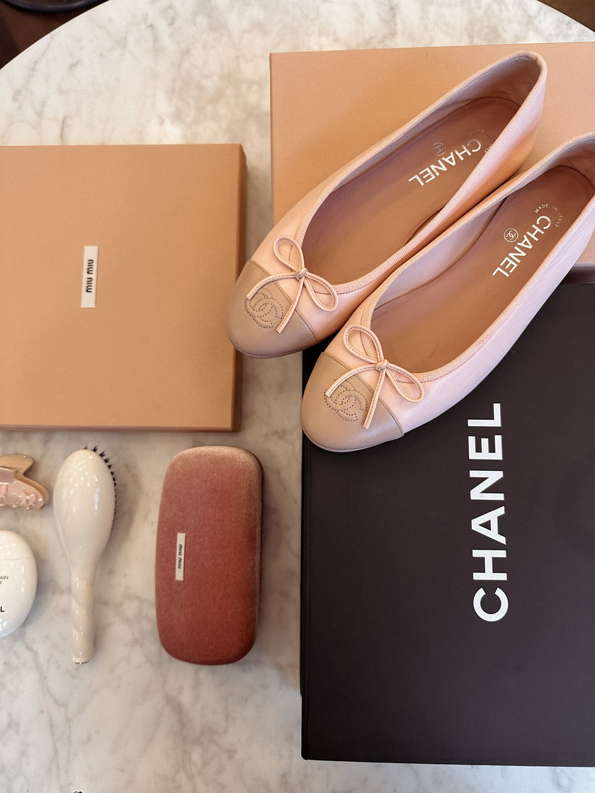 Chanel Ballerina Pink Ballet Flat Shoes (39.5)
