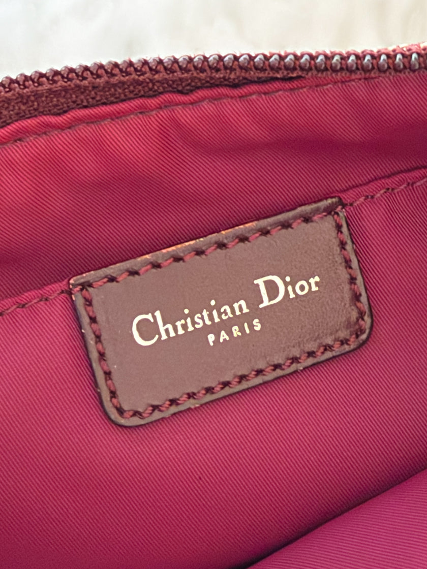 Dior Trotter Monogram Bordeaux Canvas Shoulder Bag