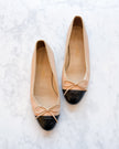 Chanel Beige and Black Two Tone Ballet Flats (35)