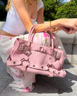 Luella Pink Leather Handbag with Heart Detail