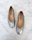 Chanel Silver Metallic CC Ballet Flats (36.5)