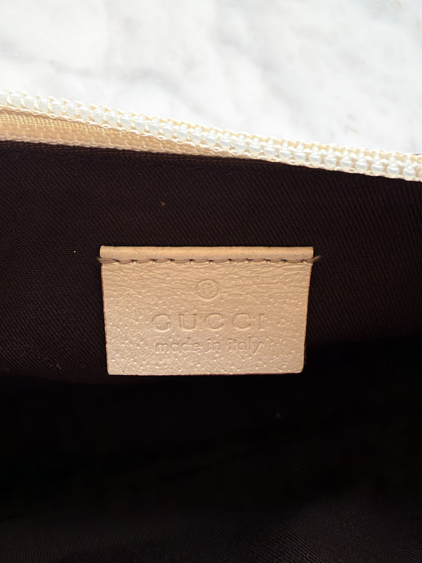 Gucci Jolicoeur Baby Pink GG Monogram Bag with Gucci Equestrian Riding Boot Charm