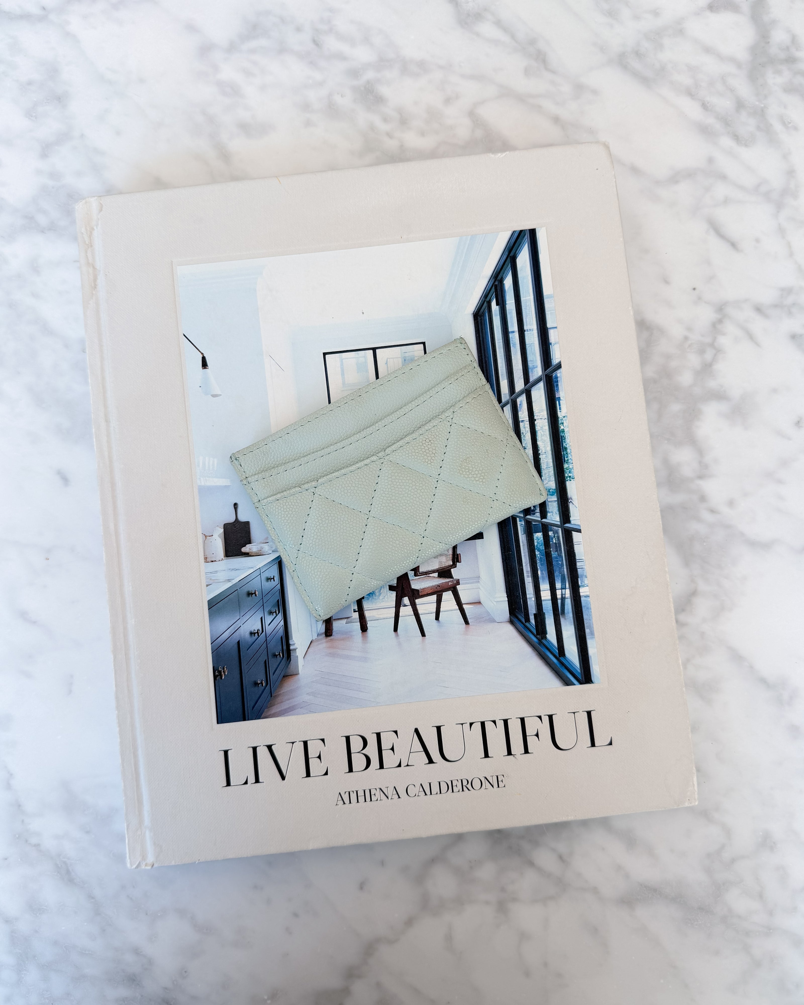 Chanel Baby Blue Caviar Quilted CC Card Holder