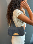 Christian Dior Malice Denim Shoulder Bag with Silver Hardware