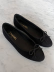 Chanel Black Tweed Timeless CC Ballet Flats (39.5)