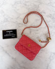 Chanel Coral Pink Quilted Lambskin CC Coco Ball Chain Bag