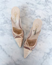 Chanel Ivory CC Logo Bow Kitten Heel Mules (35.5) - VERY RARE