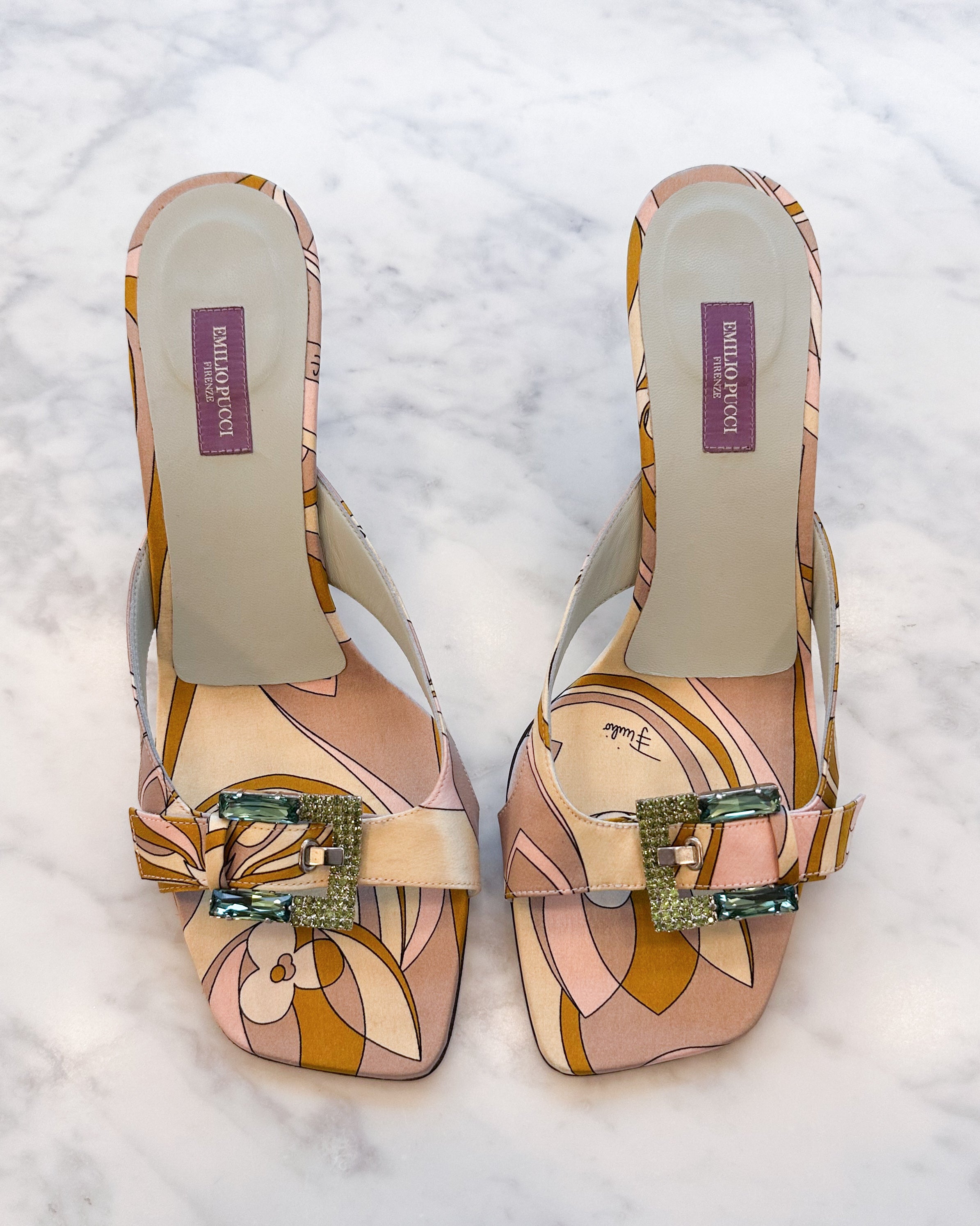 Emilio Pucci Jewelled Clasp Mules (40)