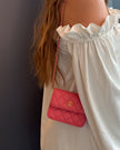 Chanel Coral Pink Quilted Lambskin CC Coco Ball Chain Bag