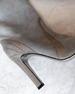 Pucci S/S Baby Blue Suede Knee High Boots with Metallic Silver Paneling and Fold-Over Cuff (38)