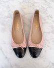 Chanel Blush Pink and Black Two Tone Ballet Flats - Very Rare (35.5)