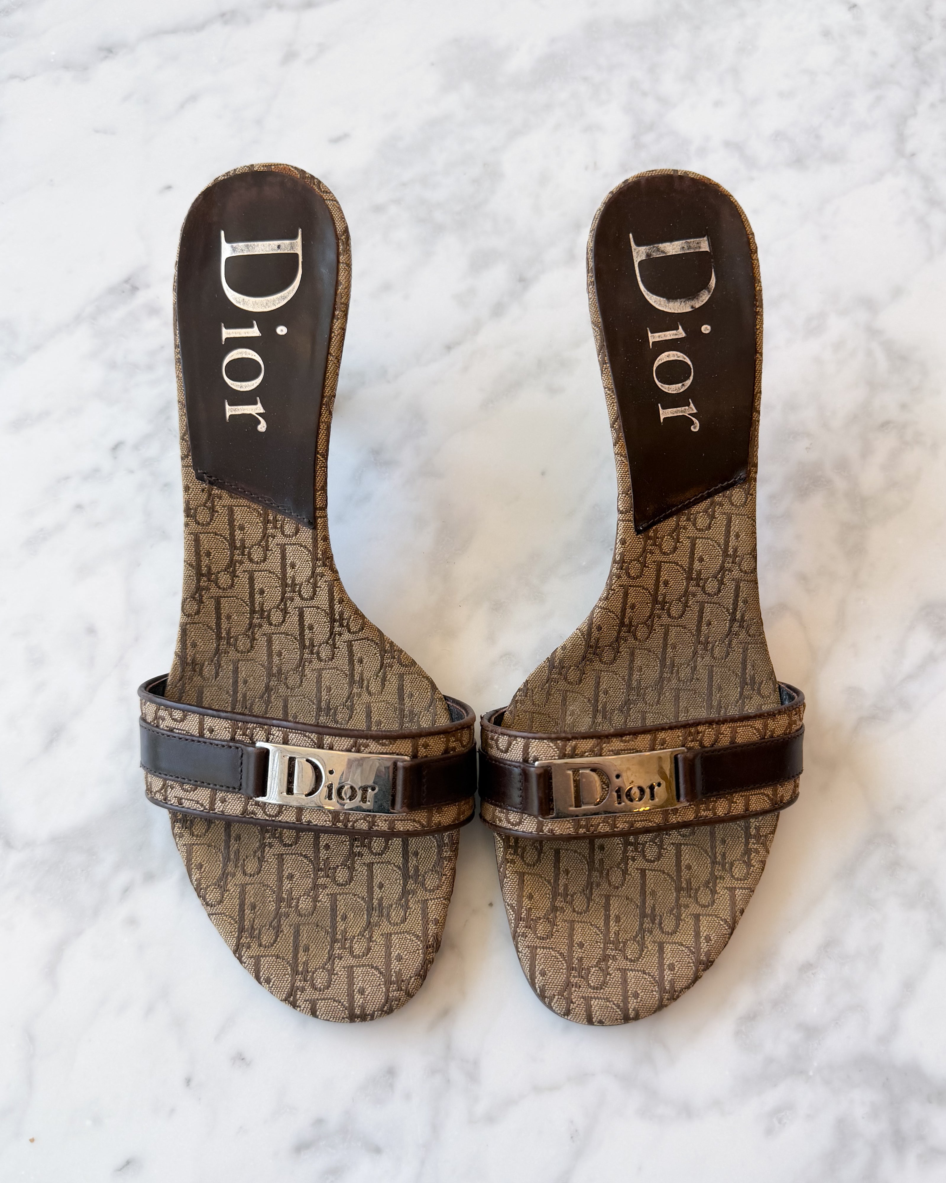 Dior Y2K Diorissimo Monogram Logo Mules (EU 38)