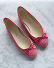 Chanel Peach Pink and Coral Canvas Ballet Flats (36) - VERY RARE