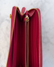 Prada Pink Saffiano Leather Zip Around Wallet with Original Box