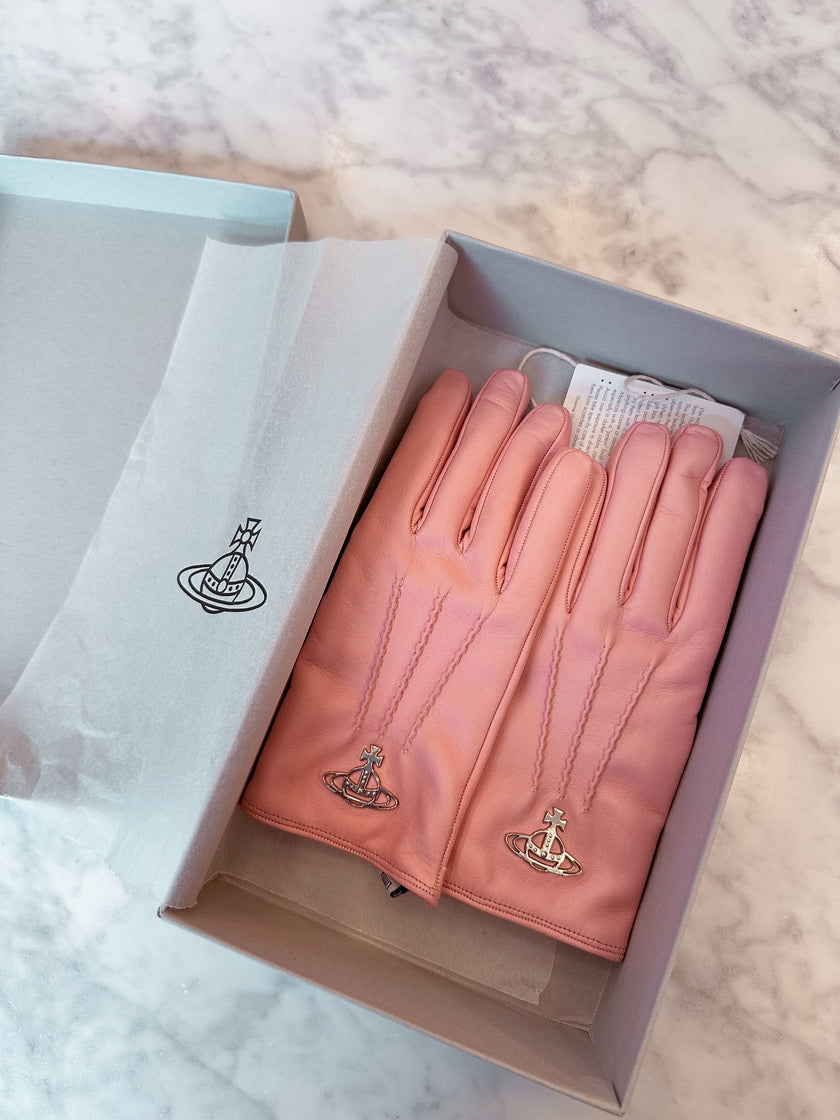 Vivienne Westwood Pink Leather Gloves (Size S)