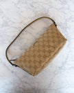Gucci Beige GG Monogram Canvas Boat Bag with Beige Handle