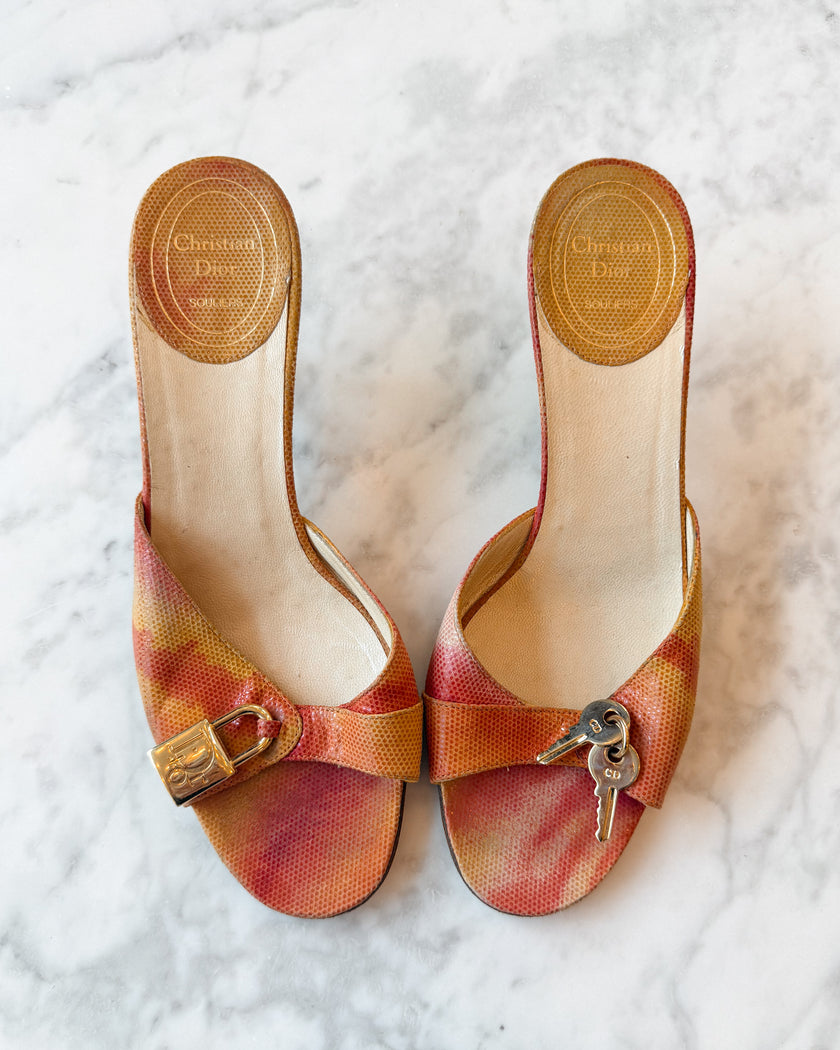 Dior Orange Lock & Key Mules (EU 36)
