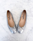 Chanel Silver Metallic CC Ballet Flats (36.5)