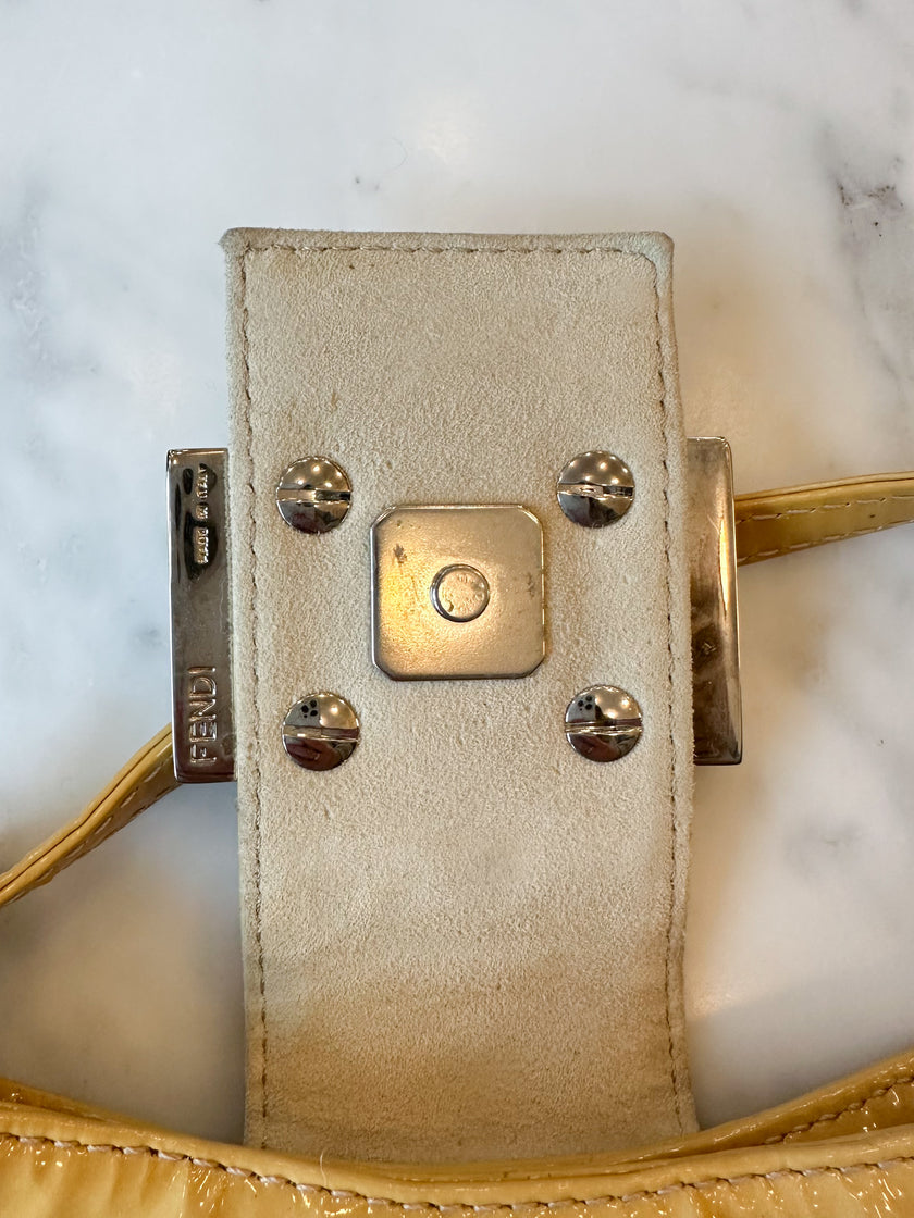Fendi Patent Leather Yellow Mini Croissant Bag