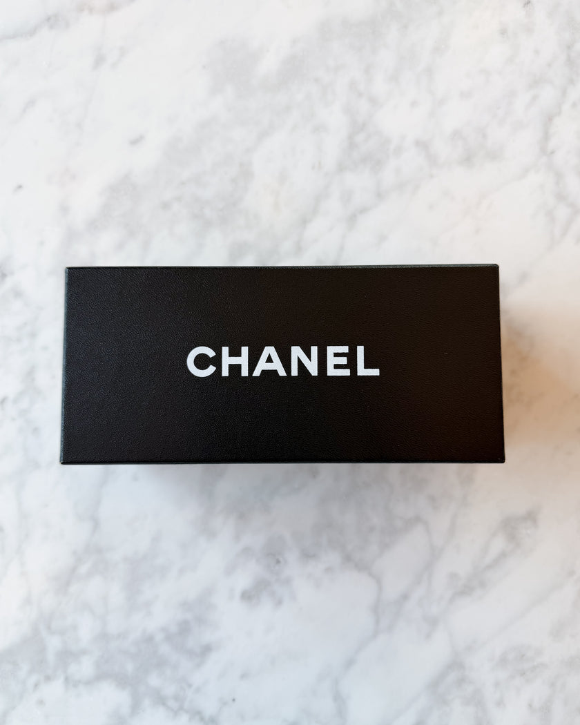 Chanel Crystal CC Logo Embellished Tortoise Sunglasses