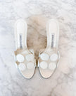 Manolo Blahnik Haribalmu White Leather Bridal Mules £765 (36)