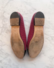 Chanel Burgundy Tweed with Silver Thread & Black Velvet CC Ballet Flats (36.5)