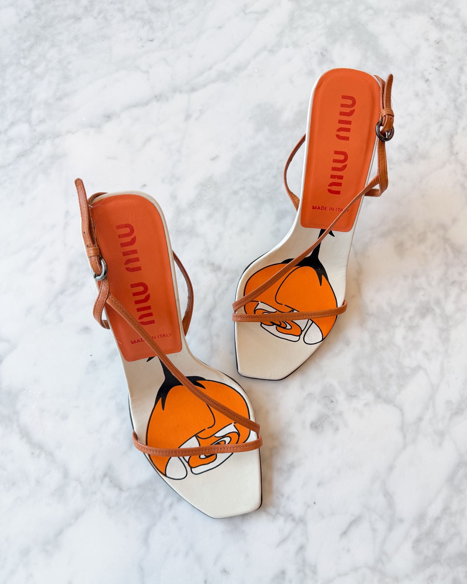 Miu Miu Orange Rose Sandals (38)