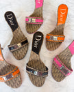 Dior Y2K Diorissimo Monogram Orange Logo Mules (36)